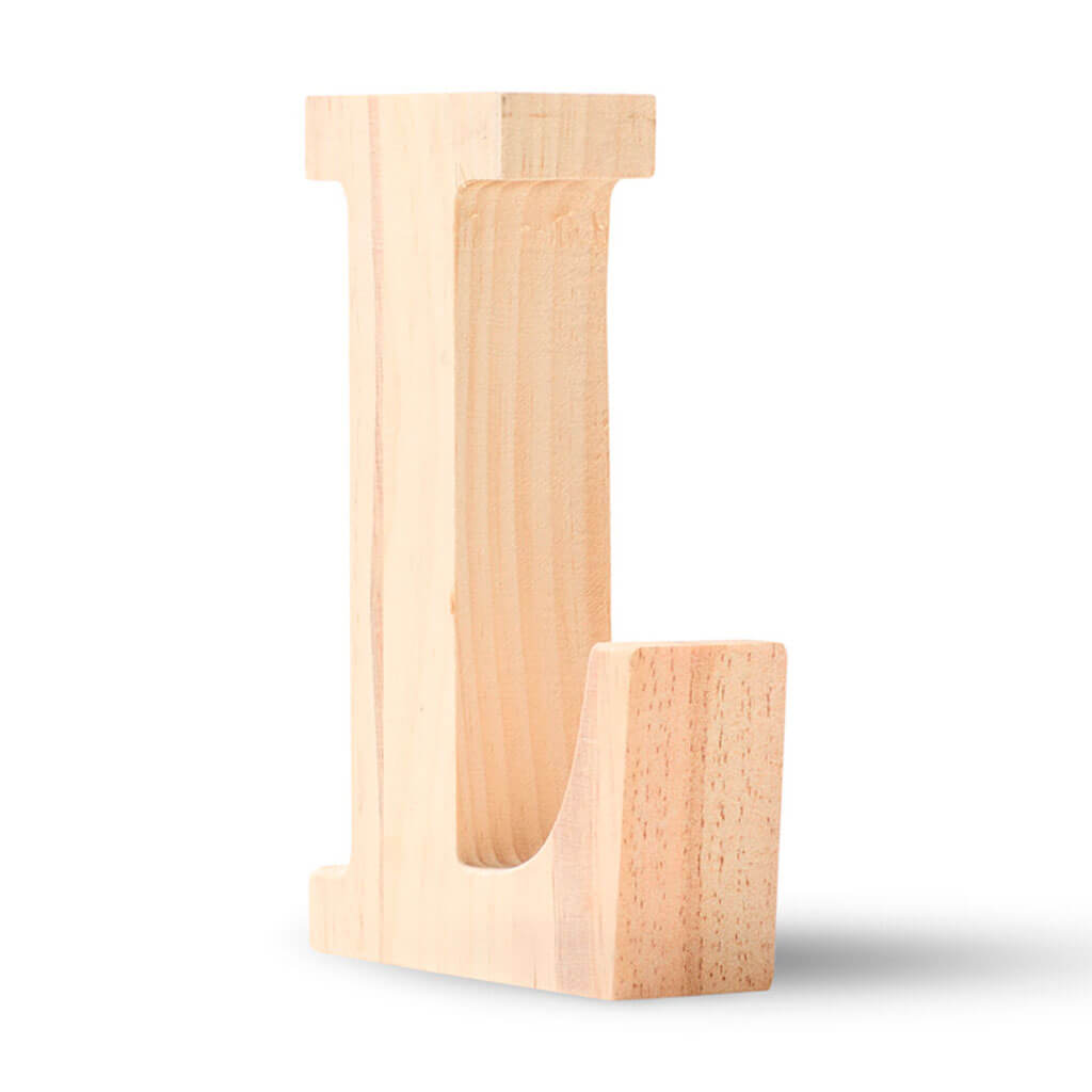 Natural Wood Chunky Letters Uppercase L