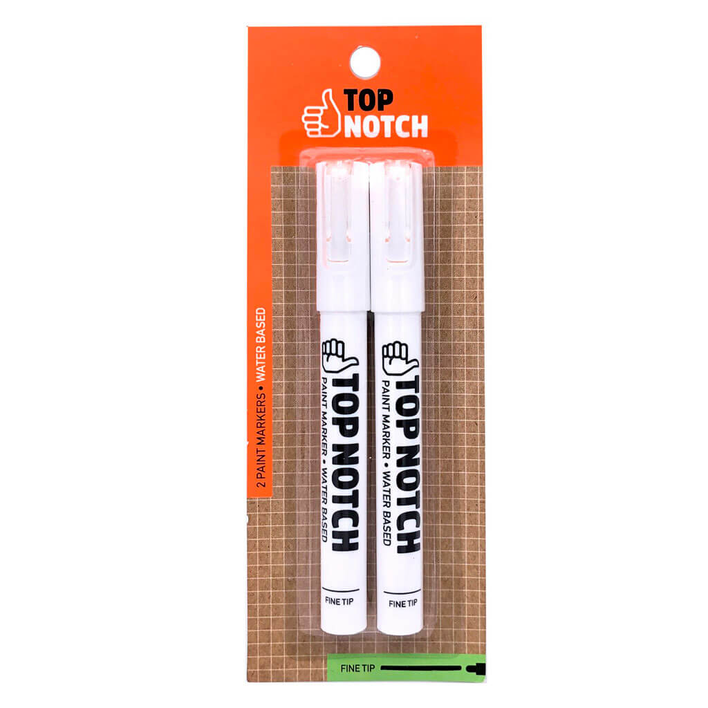 Fine Tip Water Base Paint Markers 2ct White