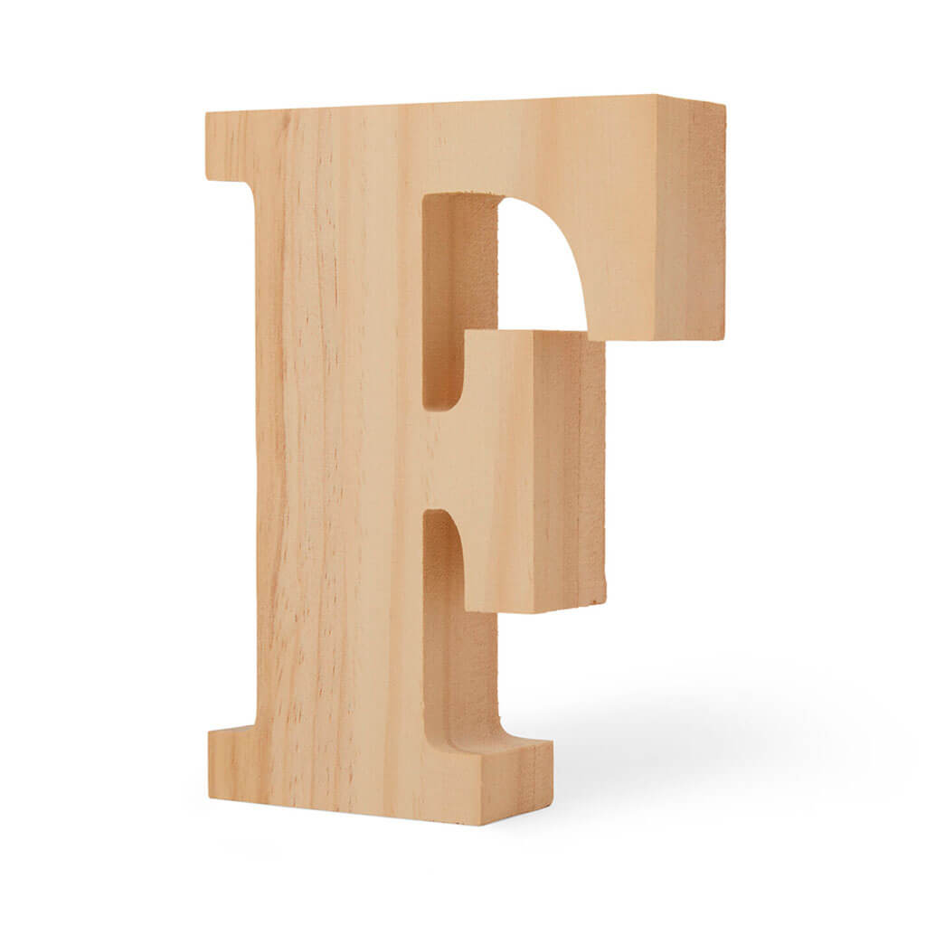 Natural Wood Chunky Letters Uppercase F