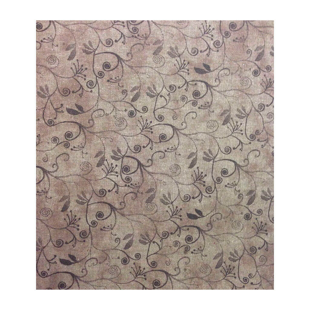 Keepsake Calico Cotton Fabric Flourish on Brown Blender