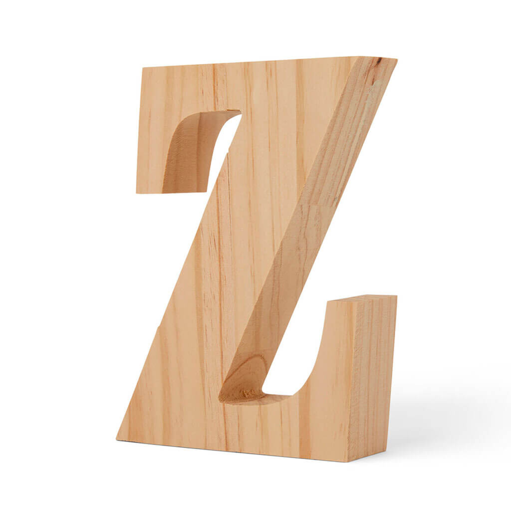 Natural Wood Chunky Letters Uppercase Z