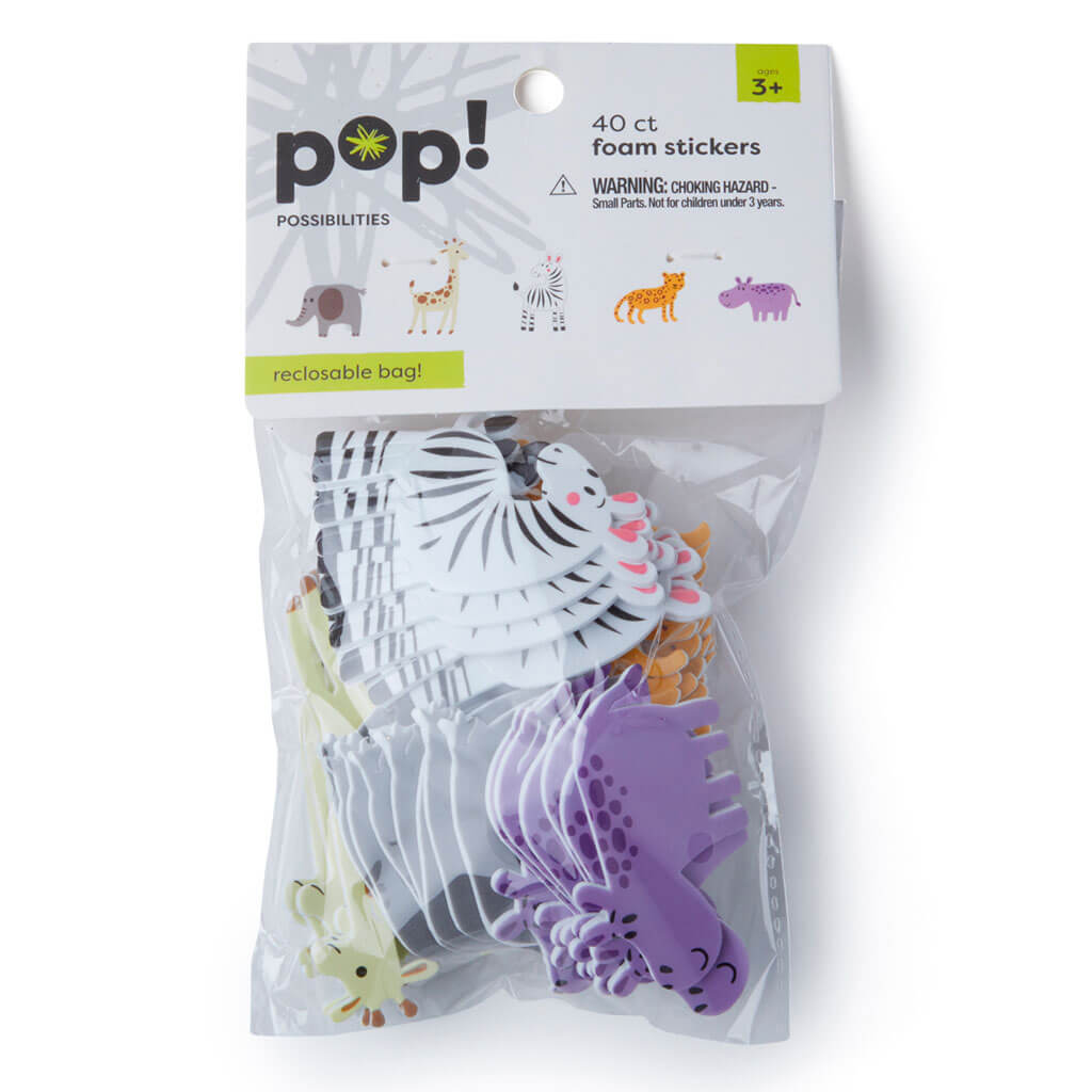 POP! Zoo Adhesive Foam Stickers