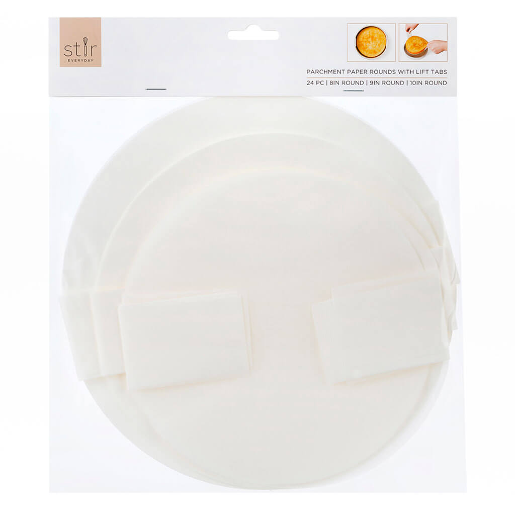24ct Pre Cut Parchment Paper Rounds with Lift Tabs