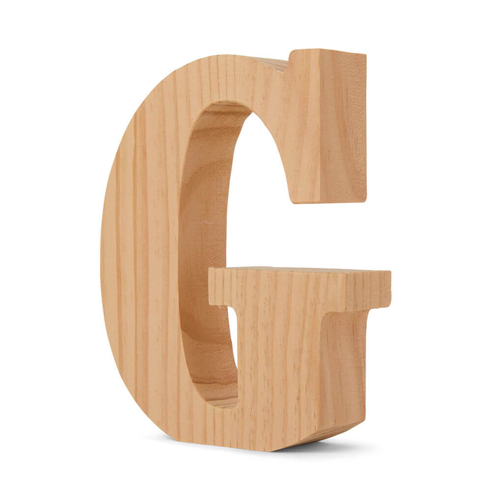 Natural Wood Chunky Letters Uppercase G