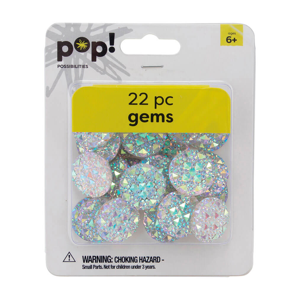 POP! Gems Faceted Round Crystal AB 20mm 22pc