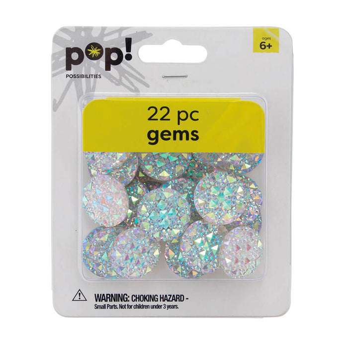 POP! Gems Faceted Round Crystal AB 20mm 22pc