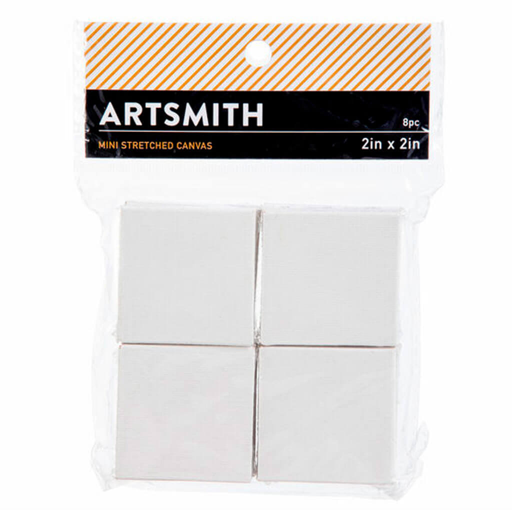 Mini Cotton Value Pack Stretched Canvas 8pk 2in x 2in