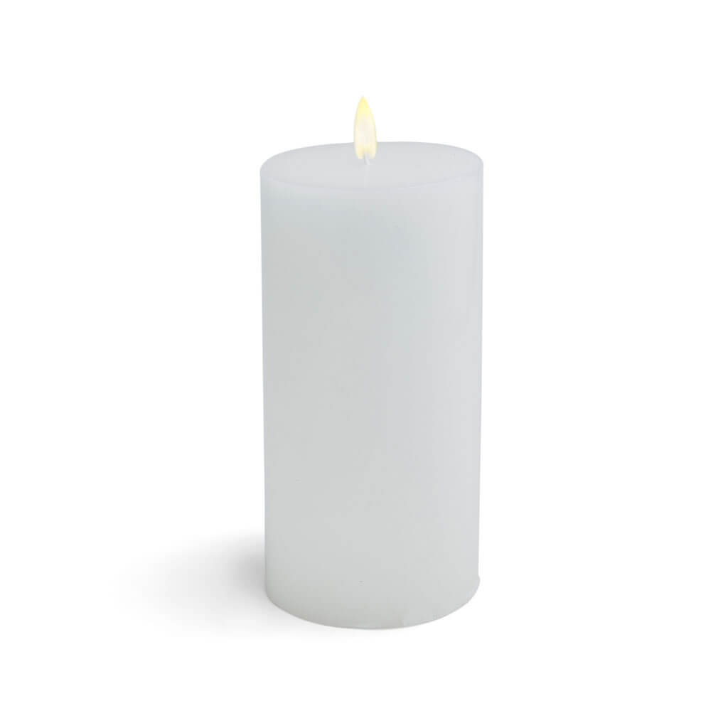 White Unscented Pillar Candle 4in x 8in