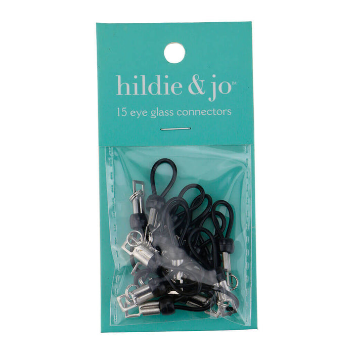 Silver & Black Bead Eye Glass Connectors 15pk