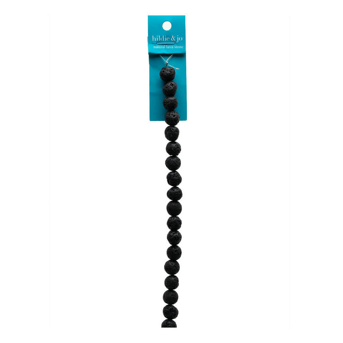 Round Lava Stone Strung Beads 7in x 8mm