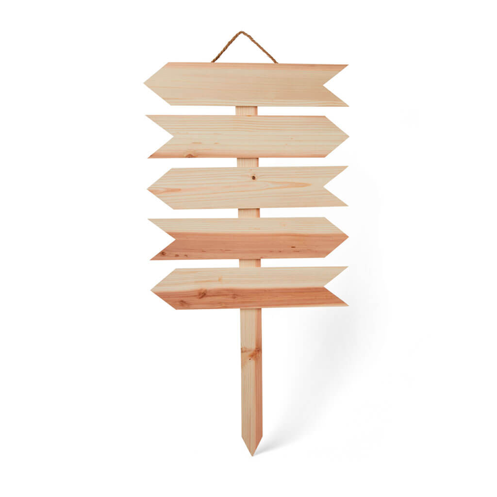Wood 5 Arrow Plank Yard Sign 36in