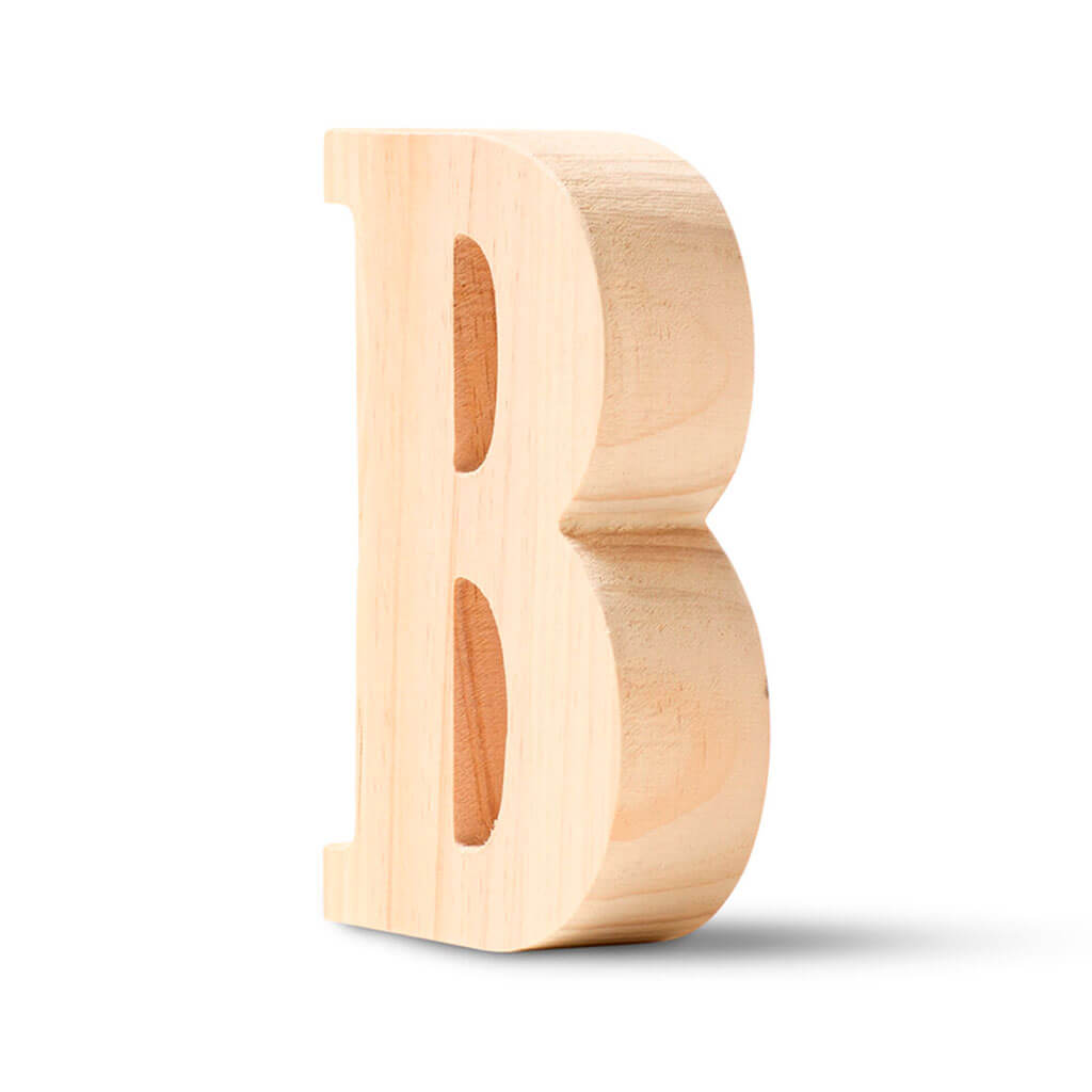 Natural Wood Chunky Letters Uppercase B