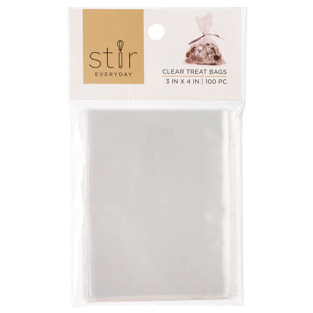 Clear Treat Bags with Twist Ties 100pk 3in x 4in