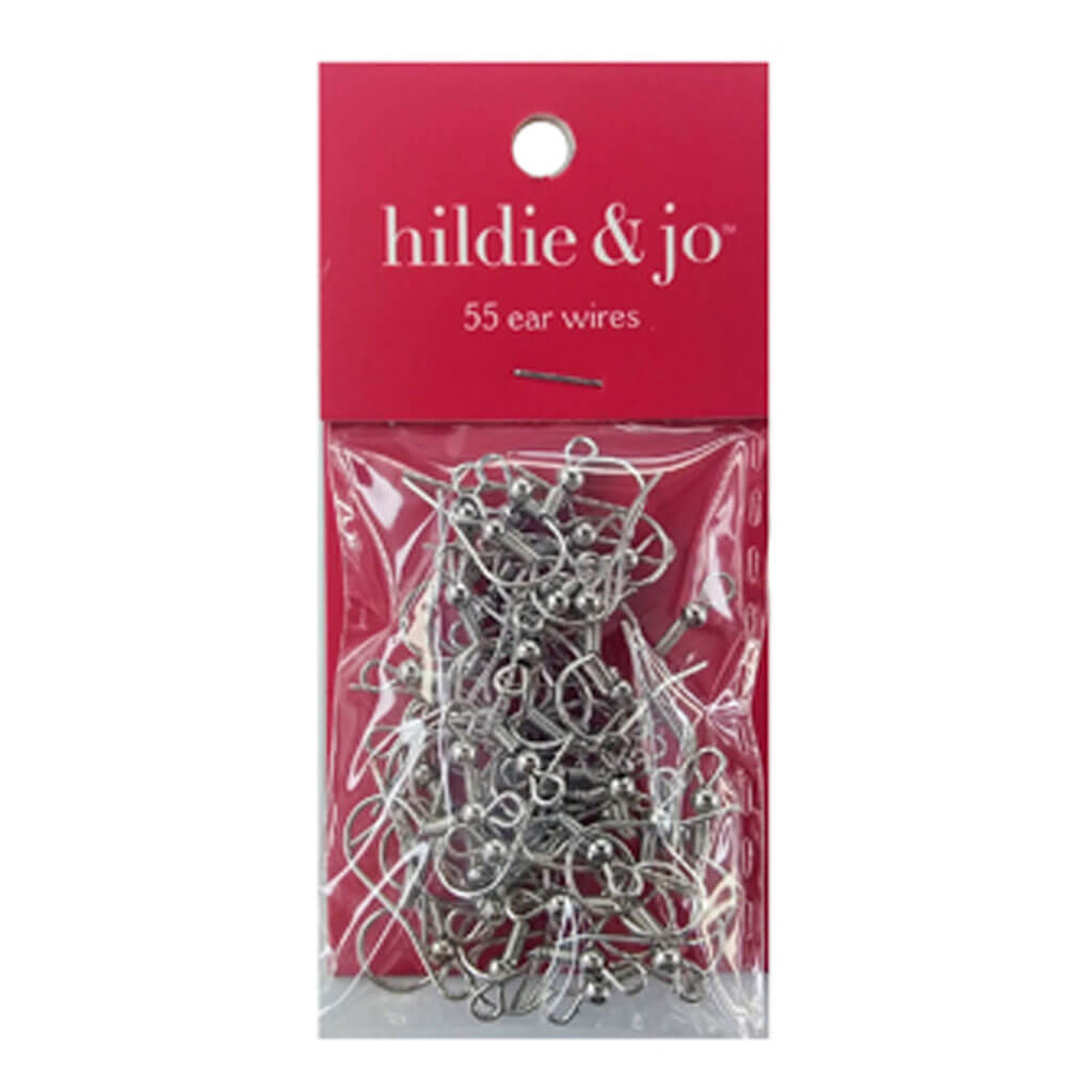 Silver Metal Fish Hook Ear Wires 55pk