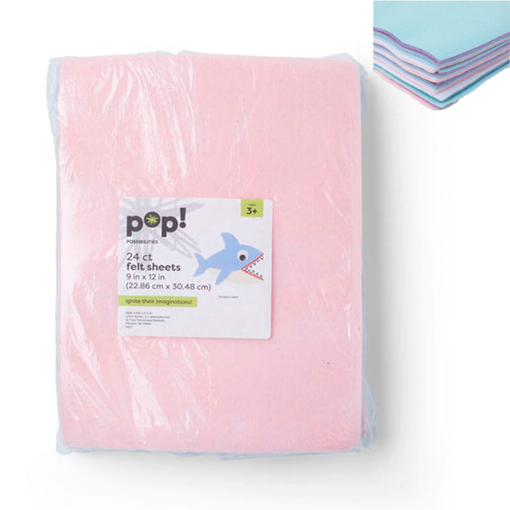 POP! Felt Sheets Pastel 24 pk 9in x 12in