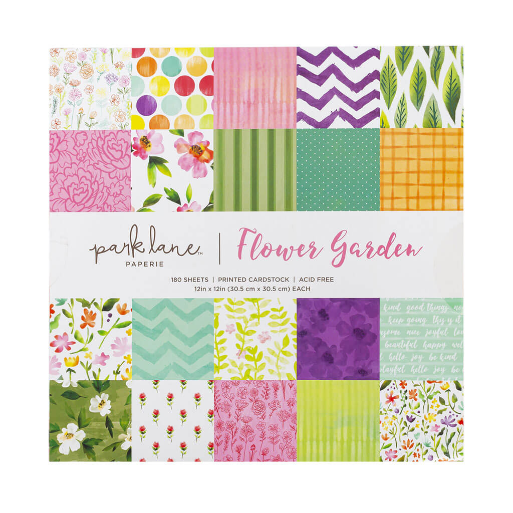 Flower Garden Cardstock Paper Pack 180 Sheet 12in x 12in