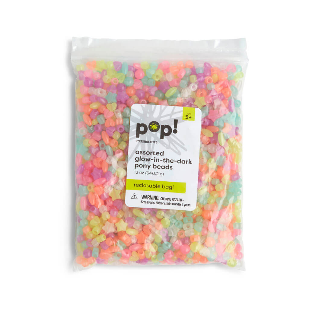 POP! Glow in the Dark Assorted Pony Beads