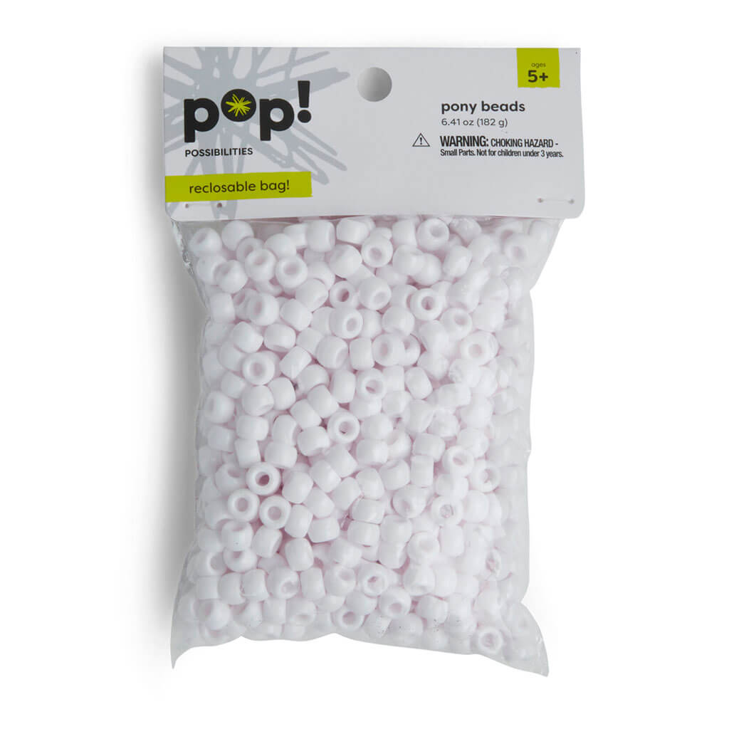 POP! Pony Beads 9mm White