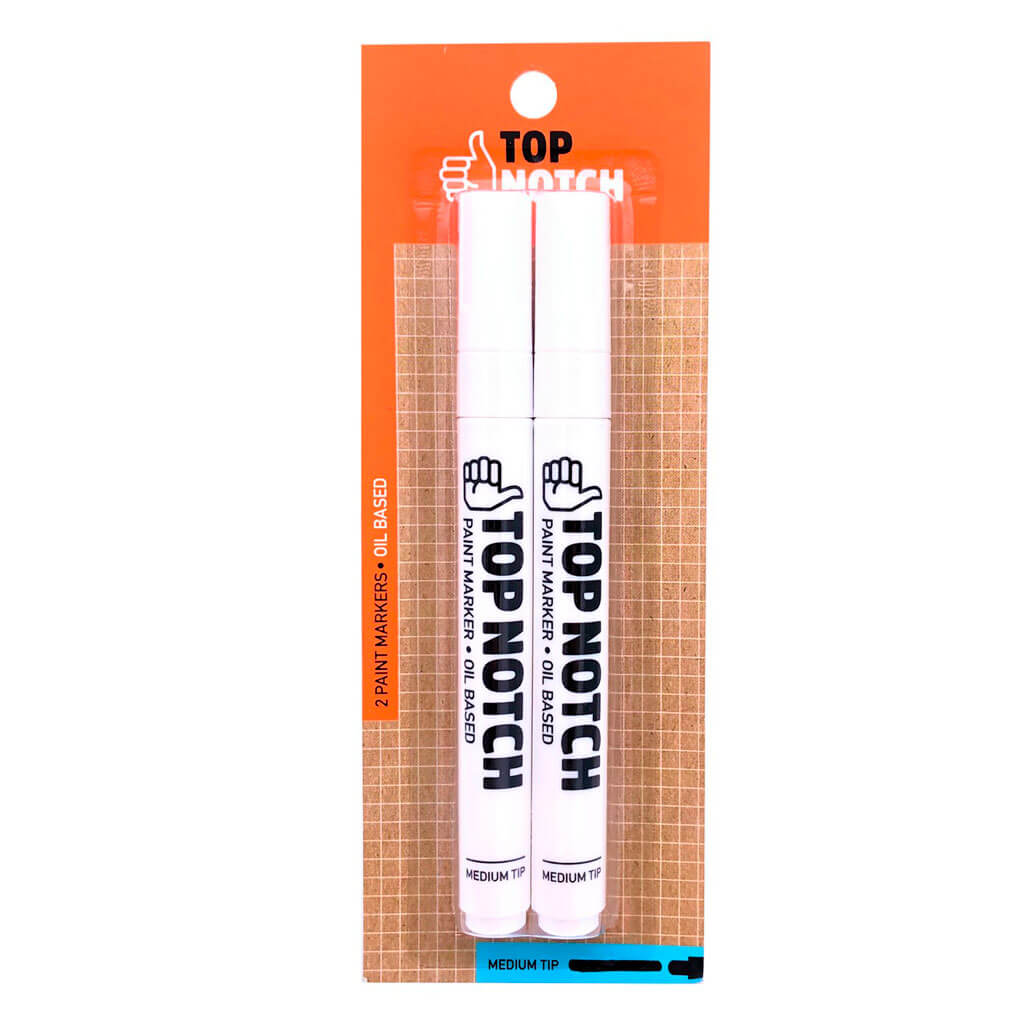 White Medium Tip Oil Based Paint Markers 2pk White