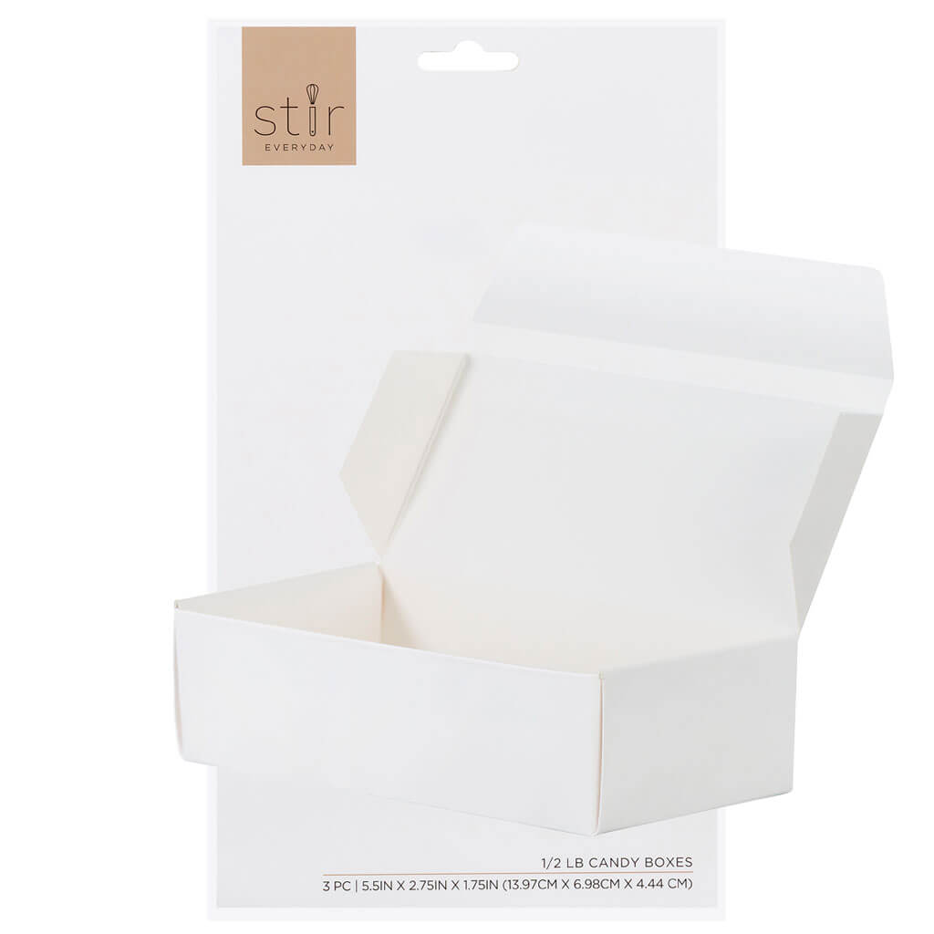 White Candy Boxes with Flip Top Lid 3pk 5.5in x 3in