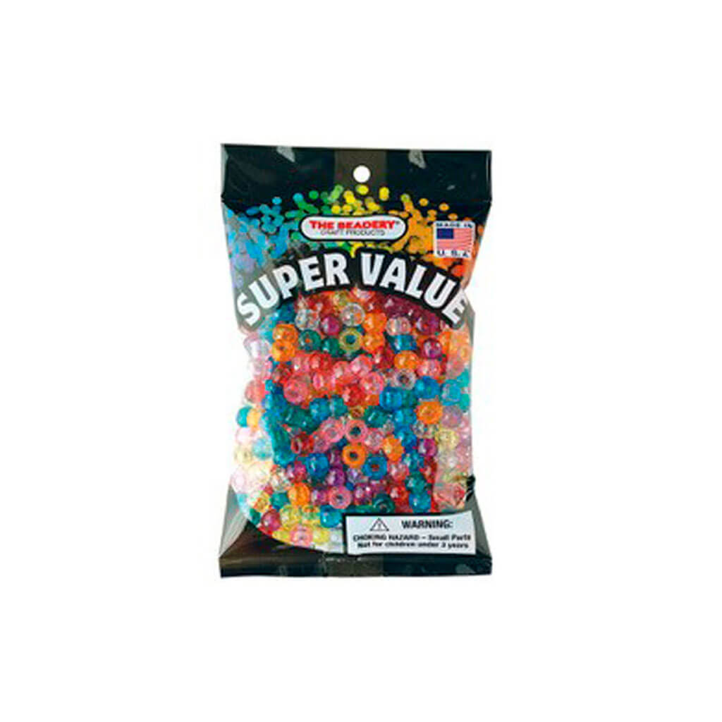 The Beadery Faceted Pony Beads Multi Transparent