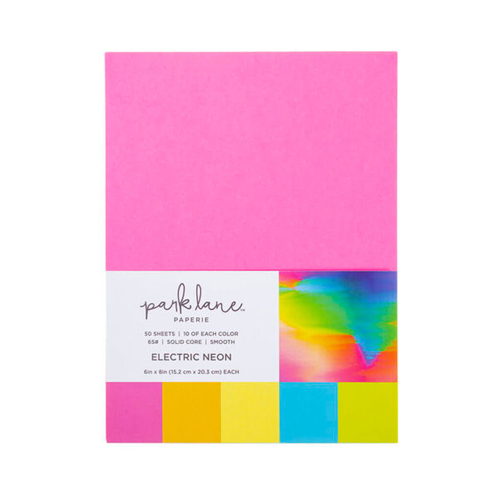 Electric Neon Cardstock Paper Pack 50 Sheet 6in x 8in