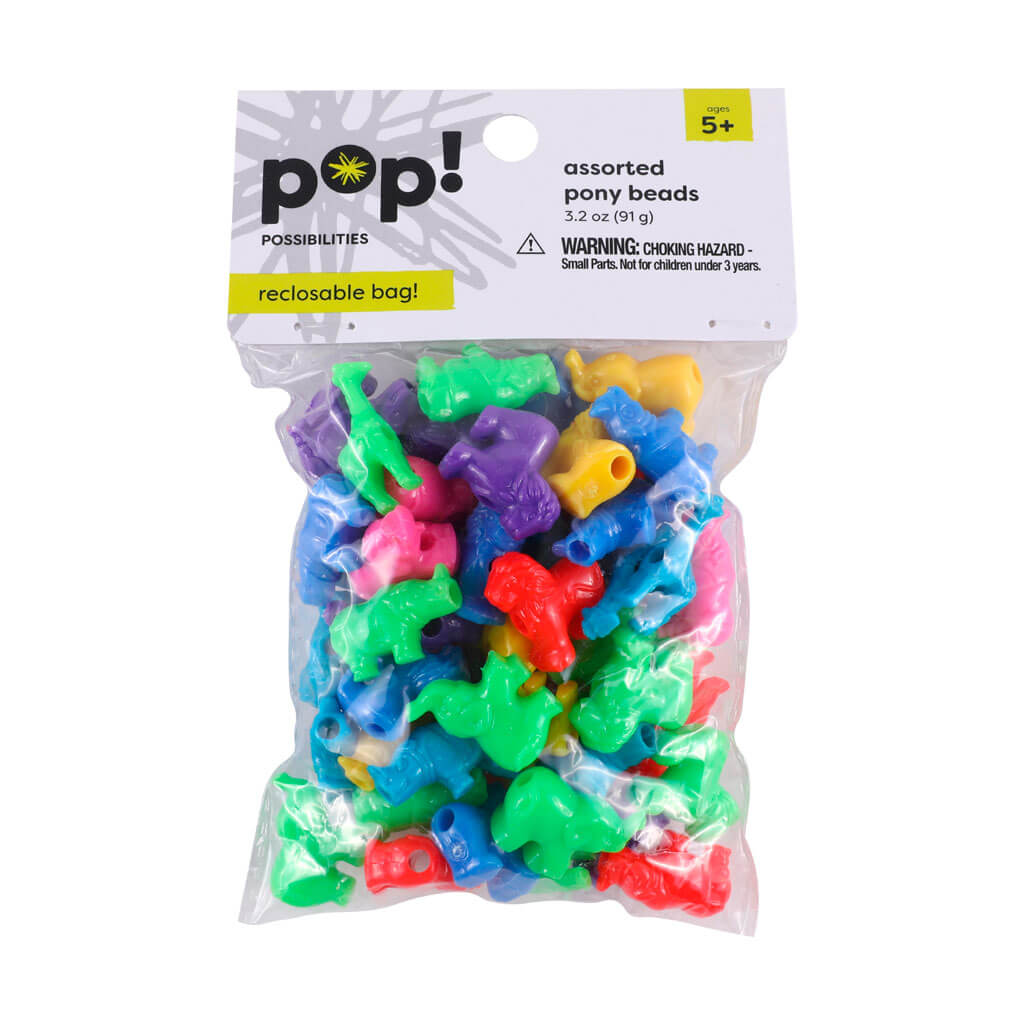 POP! 3.2oz Assorted Safari Animal Pony Beads