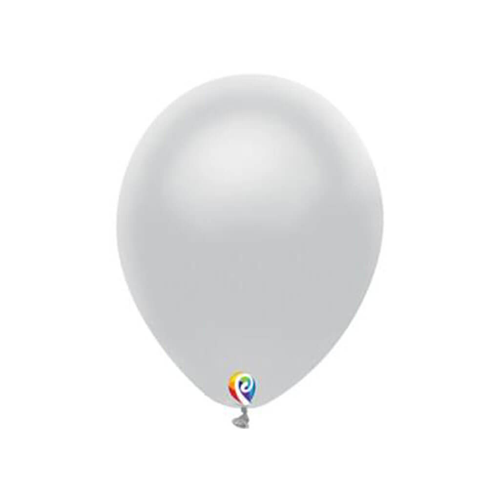 Round Latex Balloon 12ct 12in, Silver