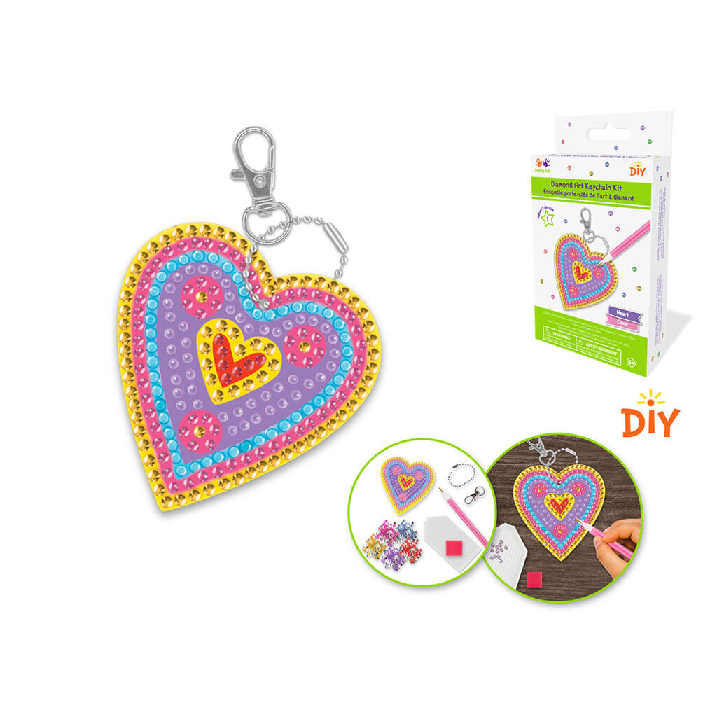 Krafty Kids Kit: Diamond Painting DIY Keychain Kit - Heart