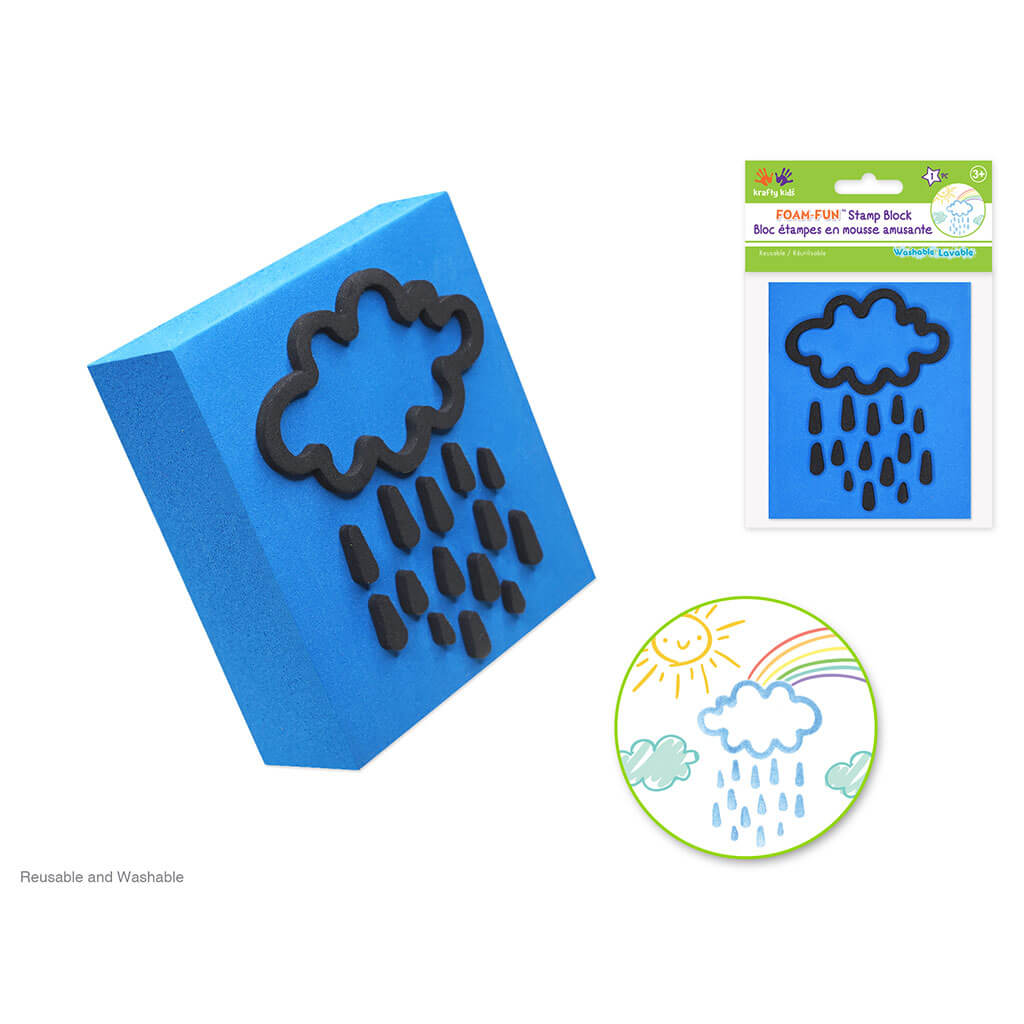 Krafty Kids: Foam-Fun Stamp Block - Rain Cloud