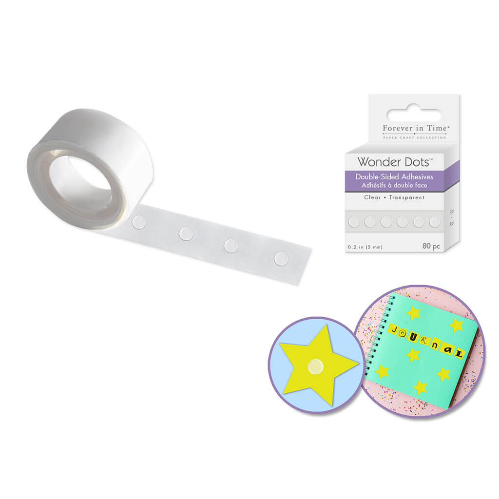 Wonder Dots: Round Double-Sided Clear Super - Tack 80p, 5mm