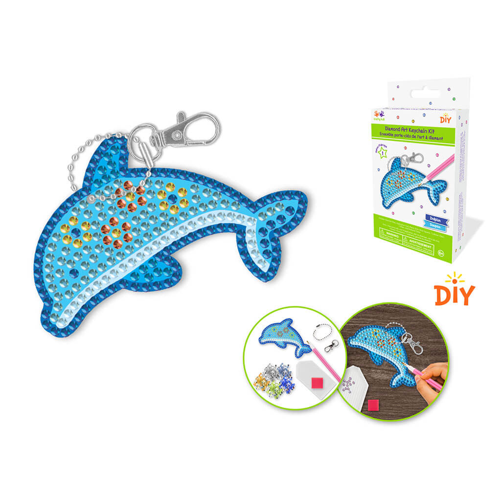 Krafty Kids Kit: Diamond Painting DIY Keychain Kit - Dolphin