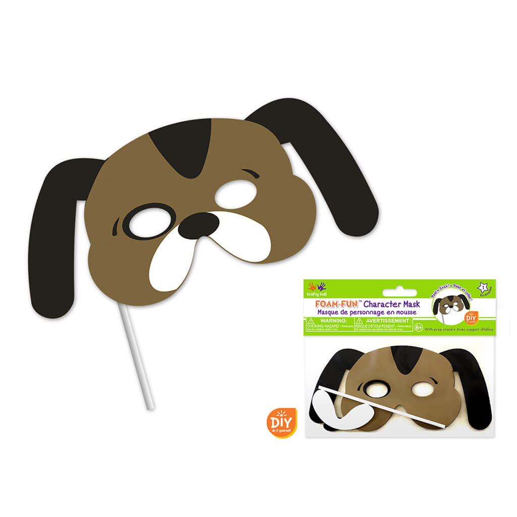 Krafty Kids Kit: DIY Foam Character Mask w/ Prop Stand - Dog