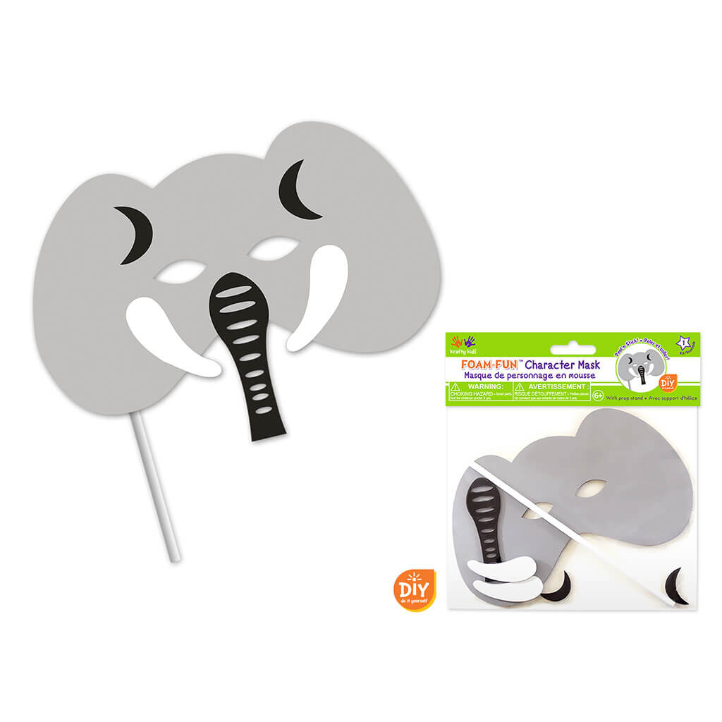 Krafty Kids Kit: DIY Foam Character Mask w/ Prop Stand - Elephant