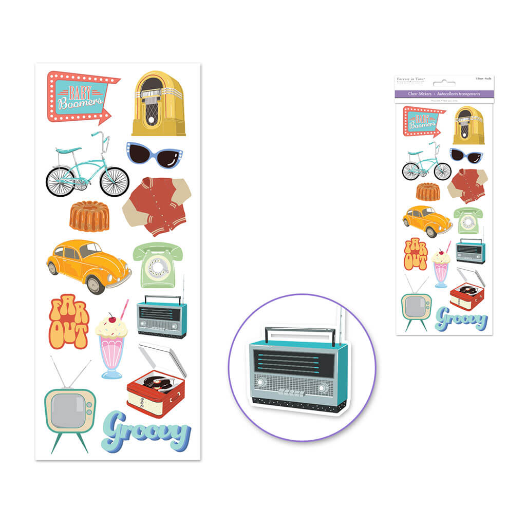 Paper Craft Sticker: Classic Themes 'Clear' Photo Safe - Baby Boomer, 5in x 12in