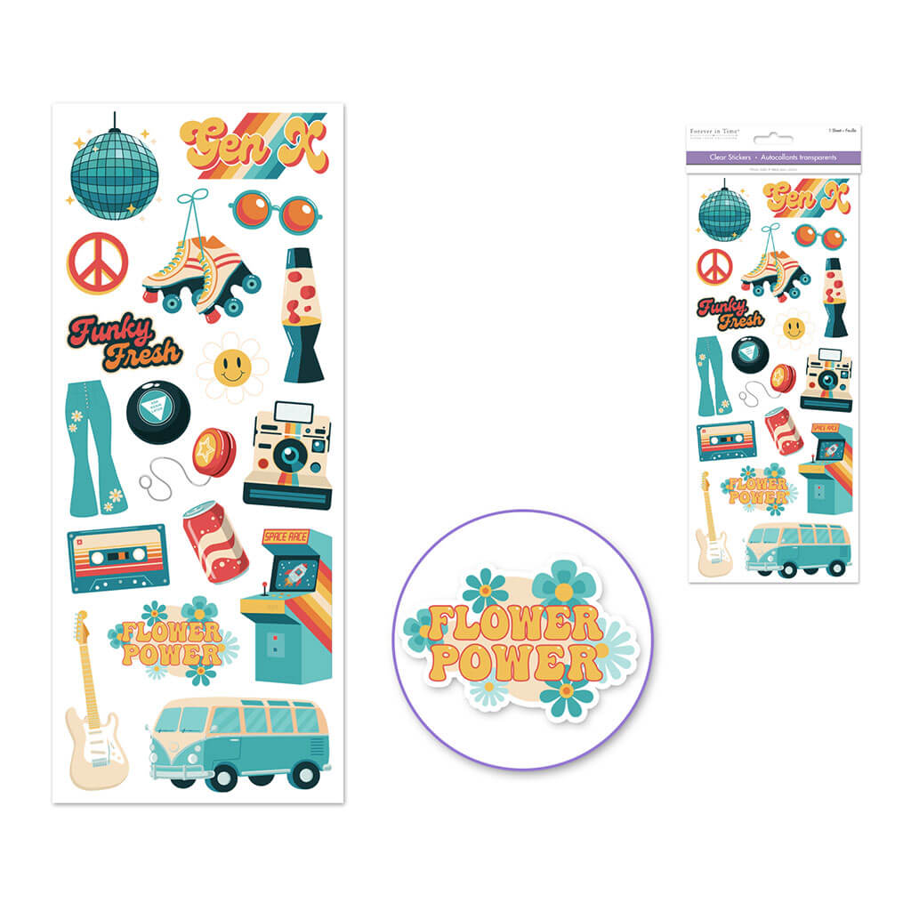 Paper Craft Sticker: Classic Themes 'Clear' Photo Safe - Generation X, 5in x 12in