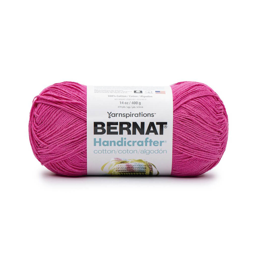 Bernat Handicrafter Cotton Yarn - Hot Pink