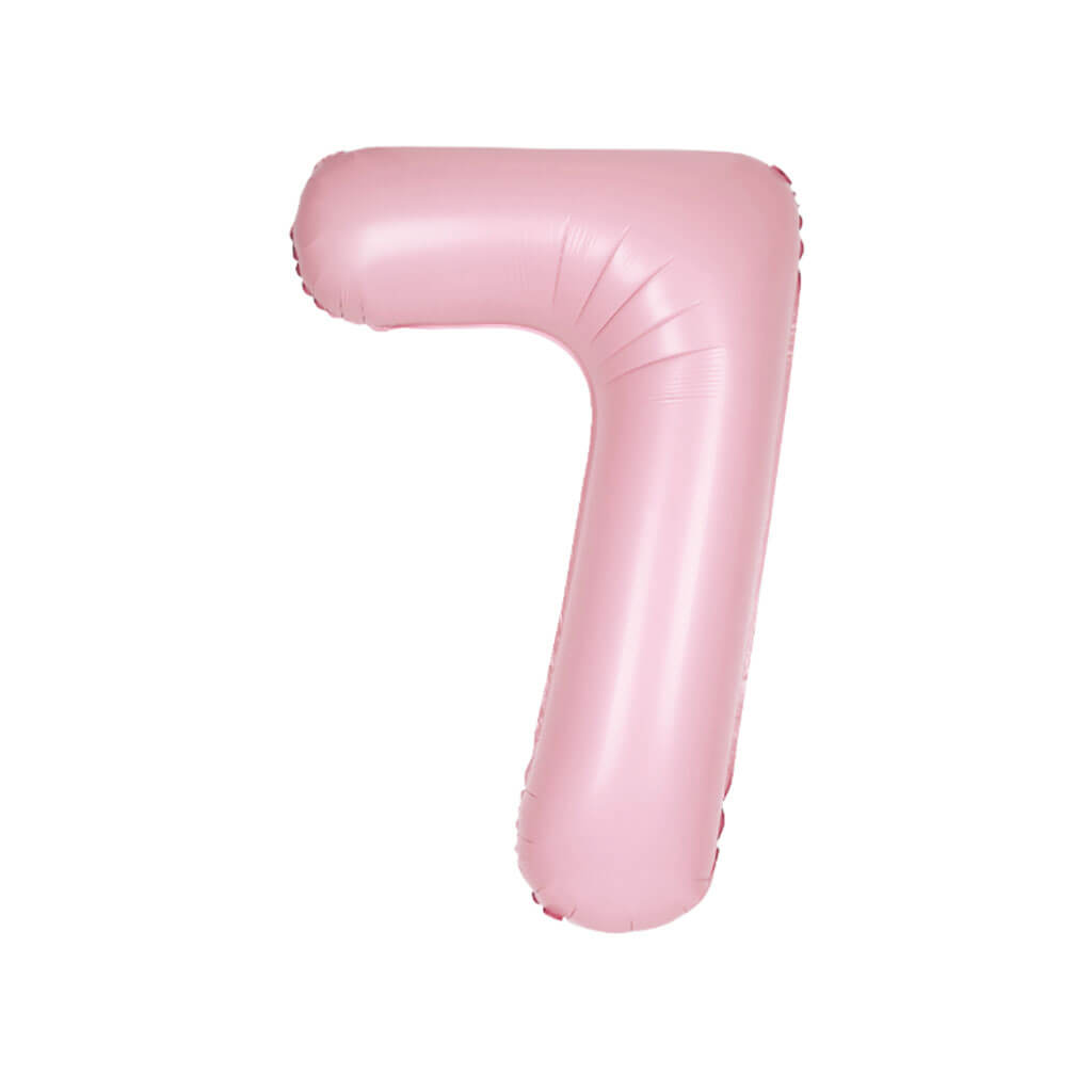 Matte Lovely Pink Foil Balloon Number 7, 34in