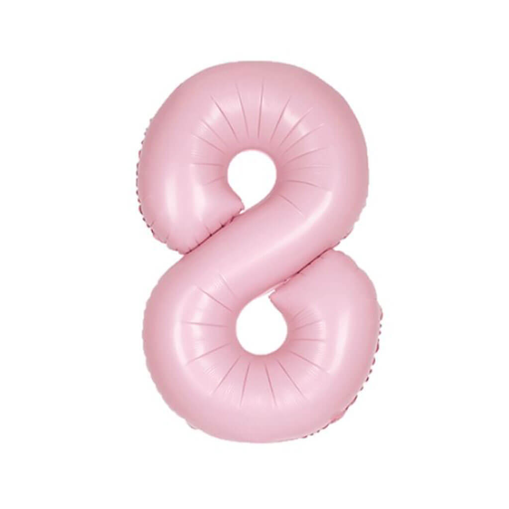 Matte Lovely Pink Foil Balloon Number 8, 34in