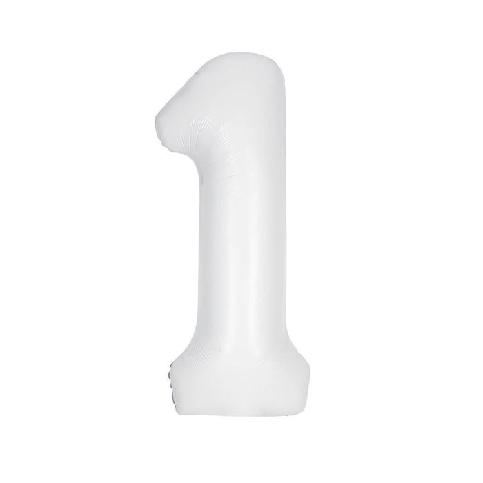 Matte White Foil Balloon Number 1, 34in