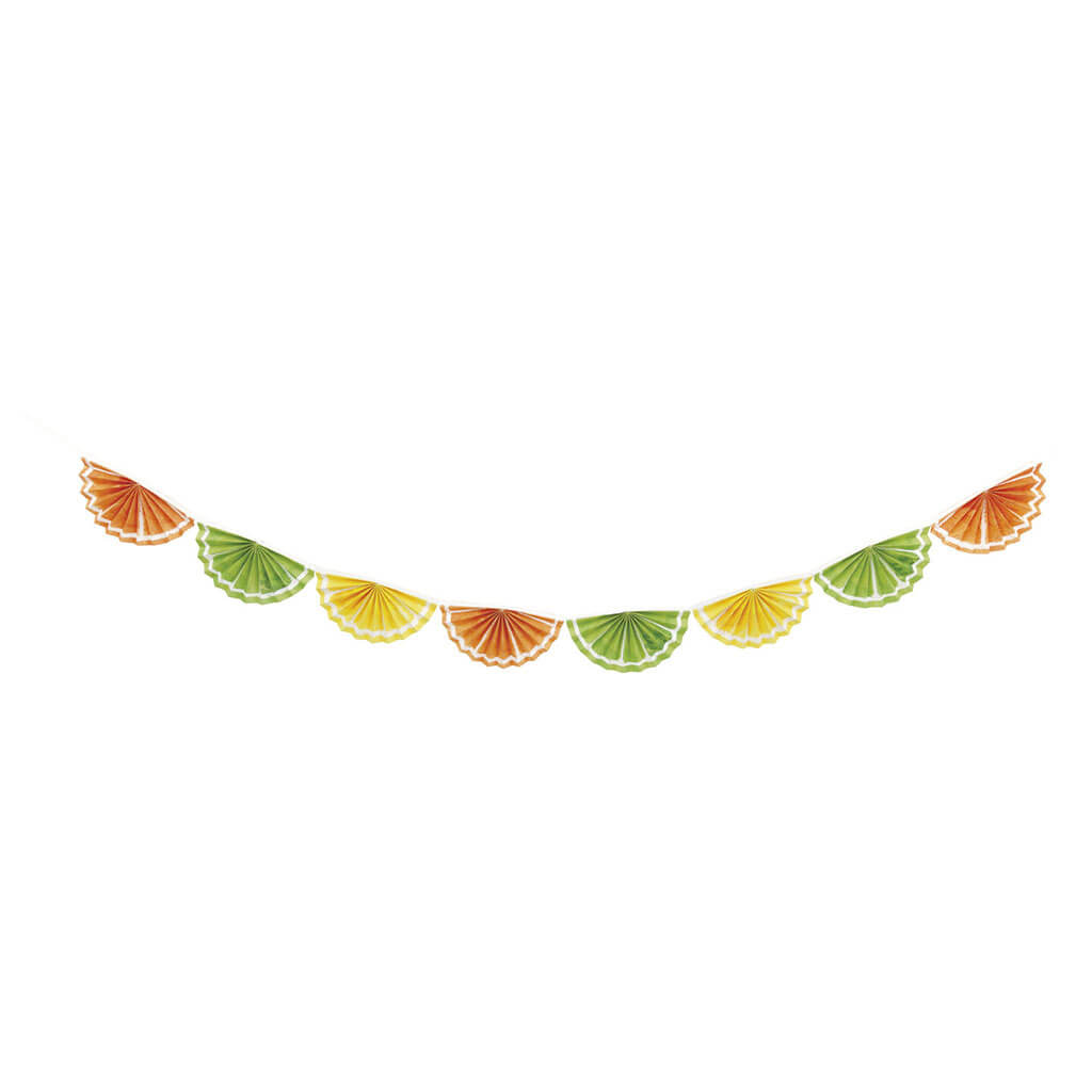 Summer Citrus Paper Fan Garland, 8ft