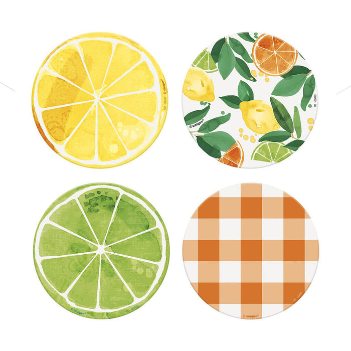 Summer Citrus Paper Coasters, 8ct