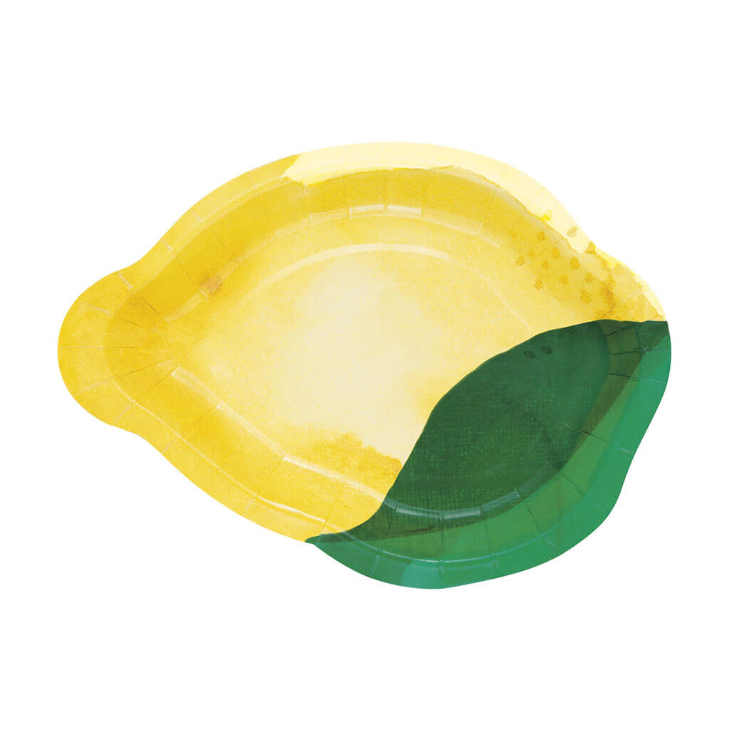 Summer Citrus Lemon Shaped Plate 9.25in, 8ct