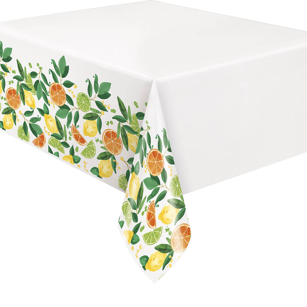 Summer Citrus Plastic Tablecover, 54in x 84in