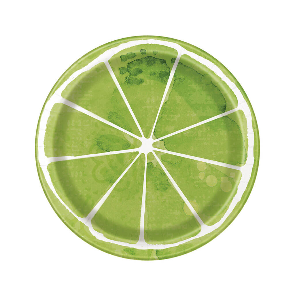 Summer Citrus Lime Slice Dessert Plates 7in, 8ct