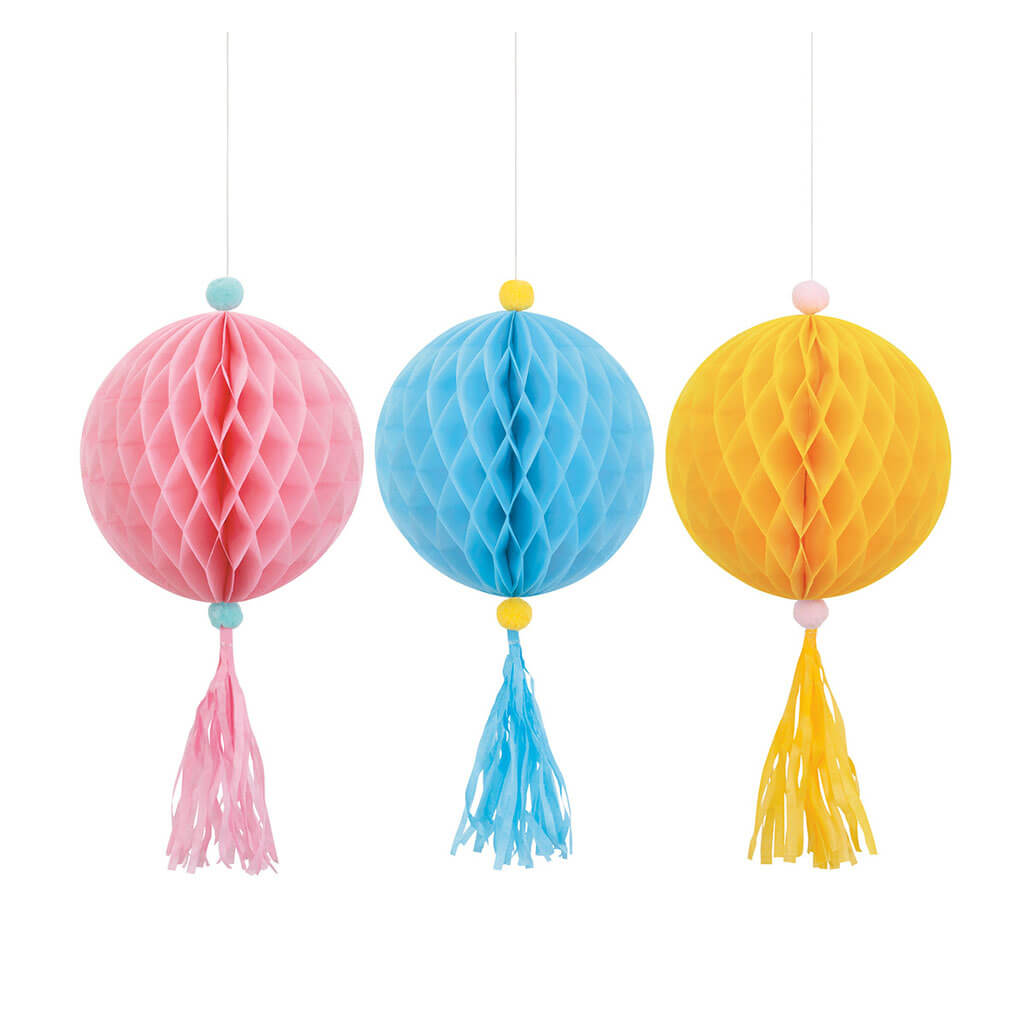 Pastel Hanging Honeycomb Decoration Kit, 3ct