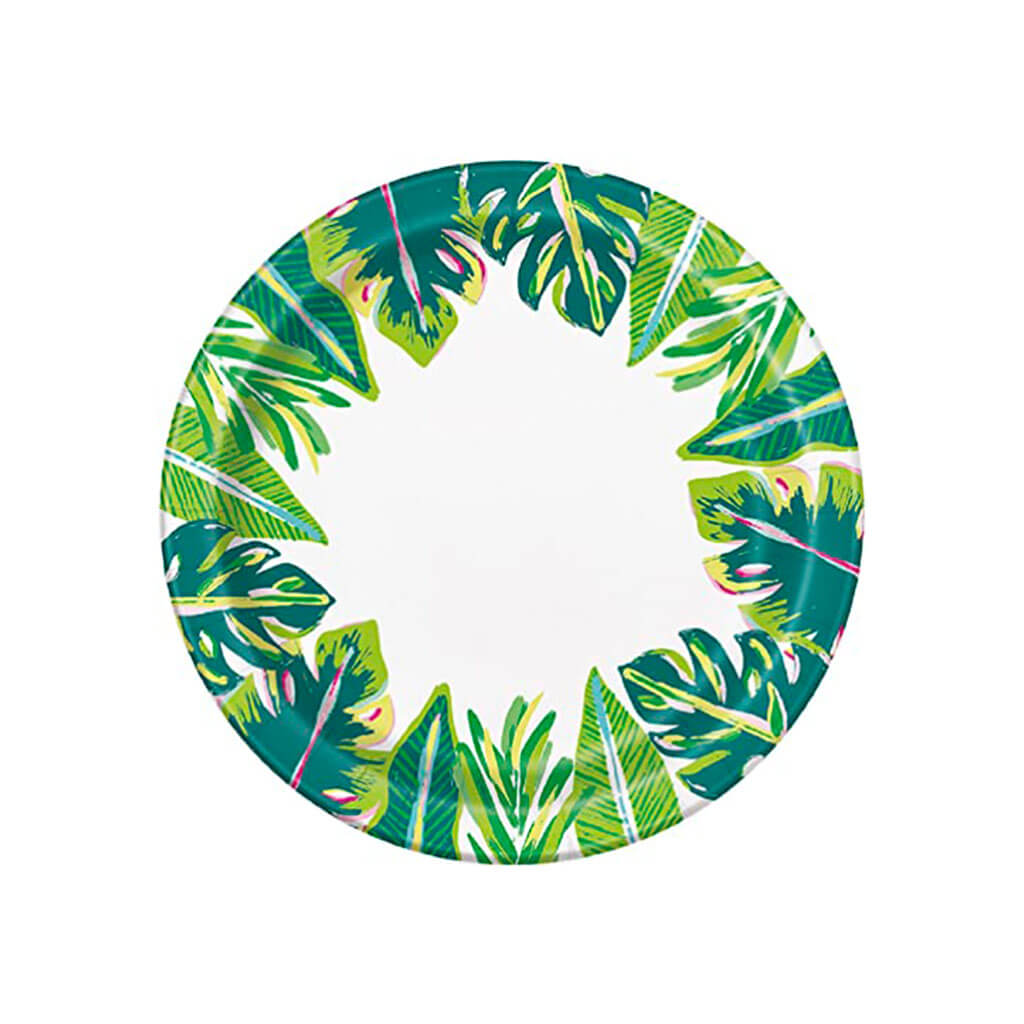 Tropical Leaves  Dinner Plates 9in, 8ct