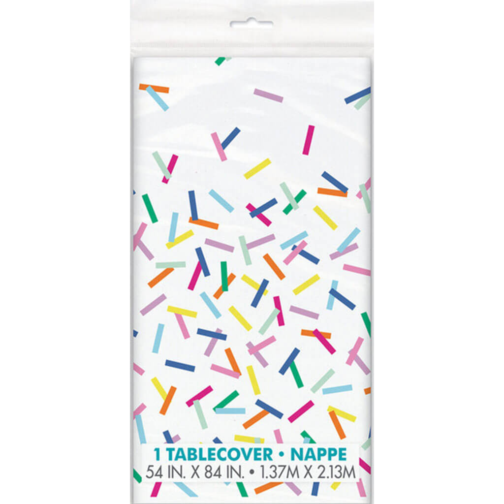 Colourful Spinkles Plastic Tablecover, 54in x 84in