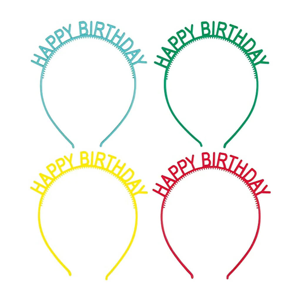 Happy Birthday Headbands, 4ct