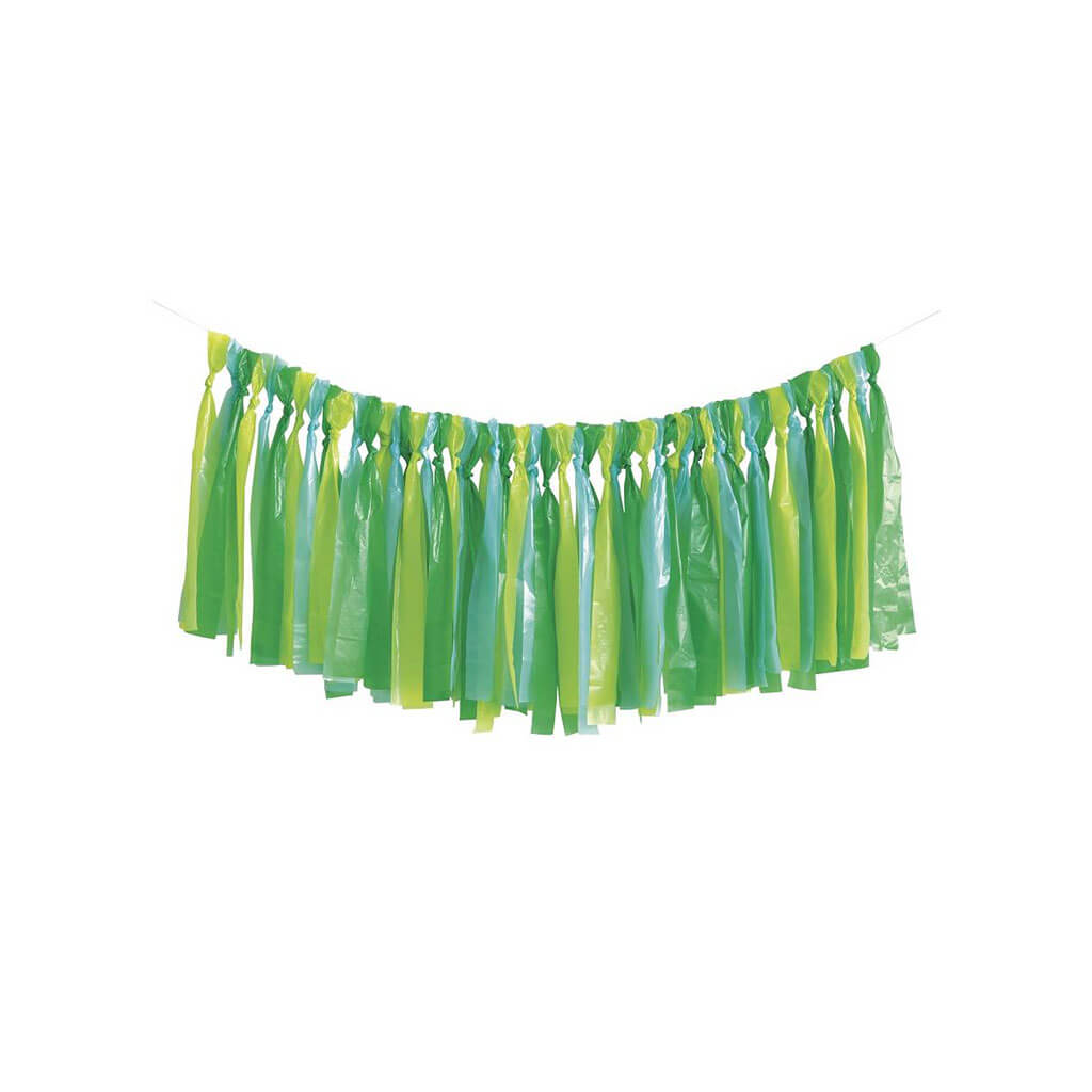 Blue and Green Fringe Plastic Backdrop Kit